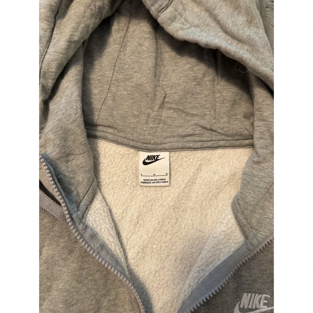 Nike Sportswear Club Fleece Full Zip Hoodie Grey Heather Mens Large 804389-063
